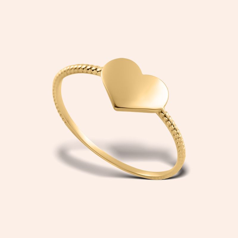 Anel Ouro 18k Coração 313504