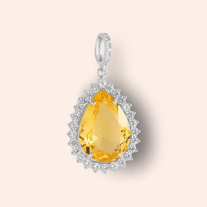 Pingente Prata 925 Gota com Zircônias 517880