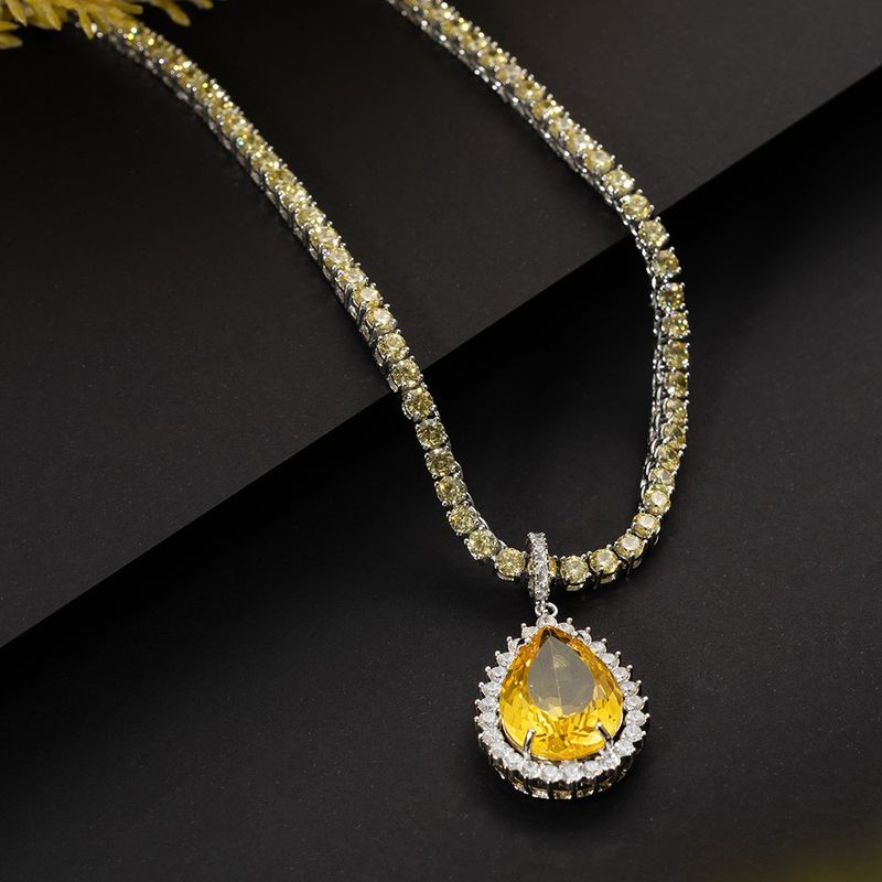 Pingente Prata 925 Gota com Zircônias 517880
