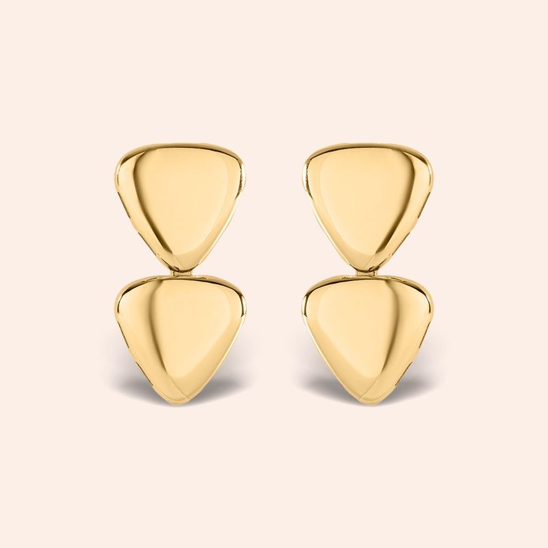 Brinco Ouro 18k Triângulos 116549