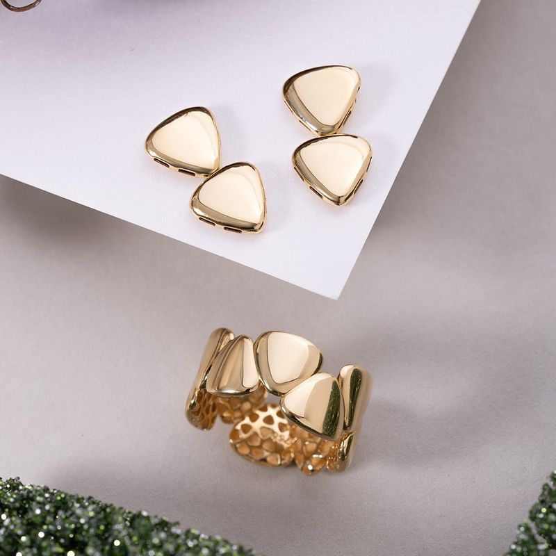 Anel Ouro 18k Triângulos 313314