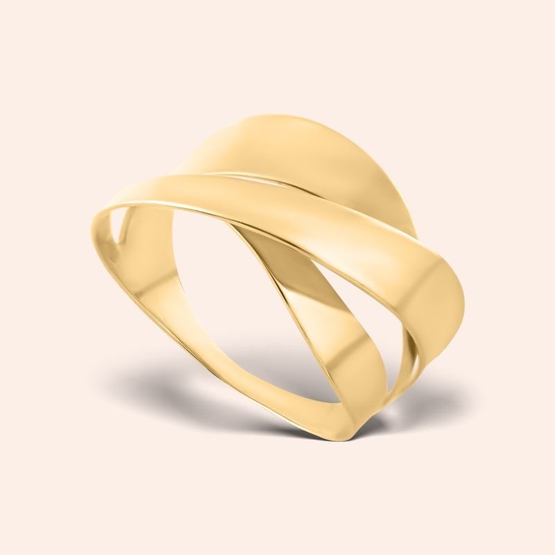 Anel Ouro 18k Onda Vazado 309000