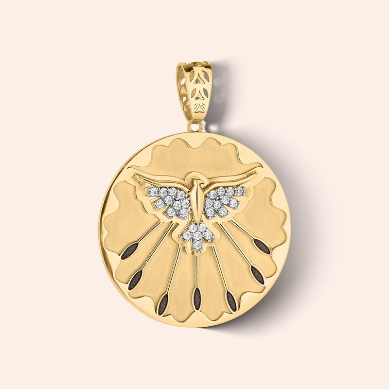 Pingente Ouro 18k Espírito Santo Redondo 517482