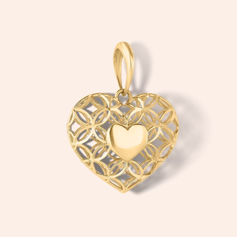 Pingente Ouro 18k Coração Vazado 517795