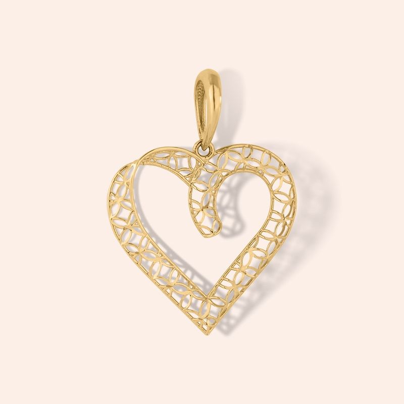 Pingente Ouro 18k Coração Vazado 517800