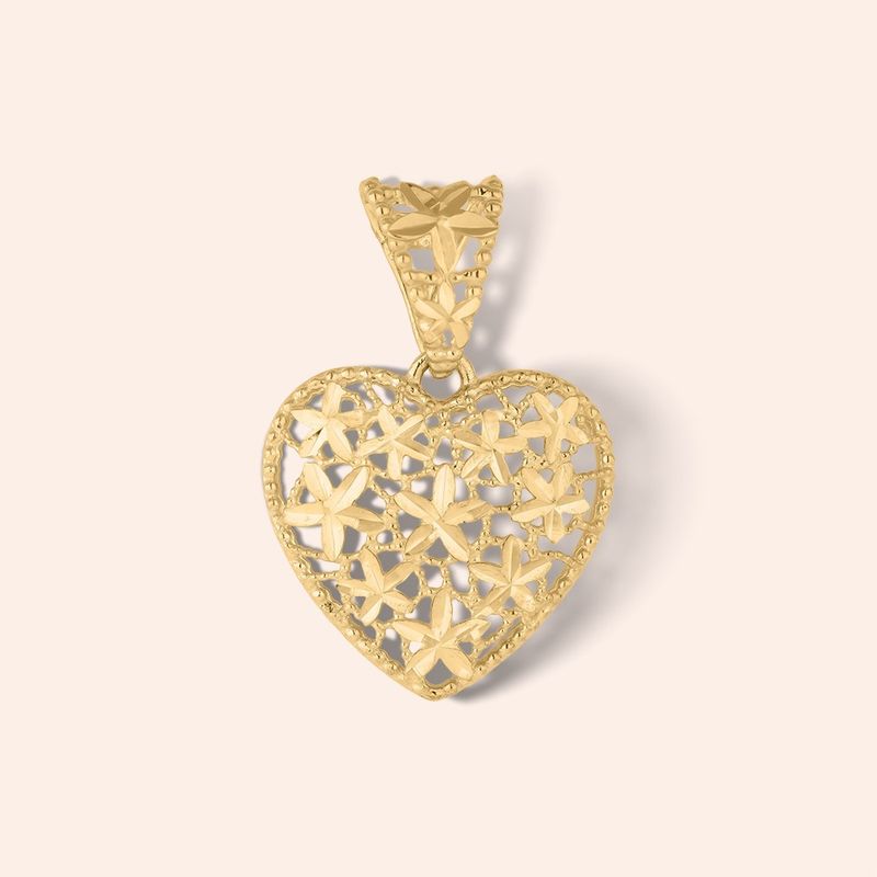 Pingente Ouro 18k Coração Vazado 517911