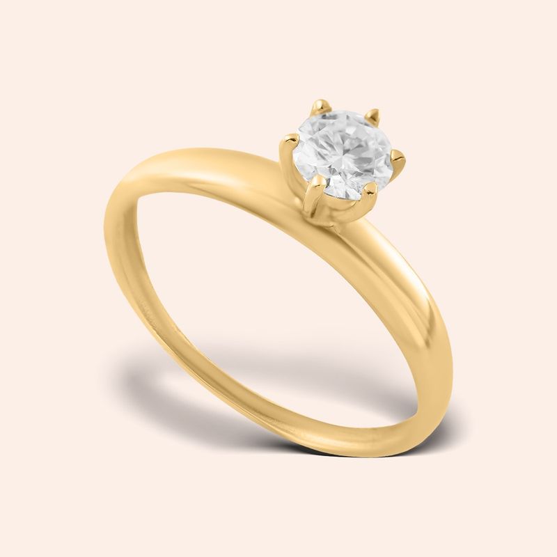 Anel Ouro 18k Solitário Moissanite 45 Pontos 312989