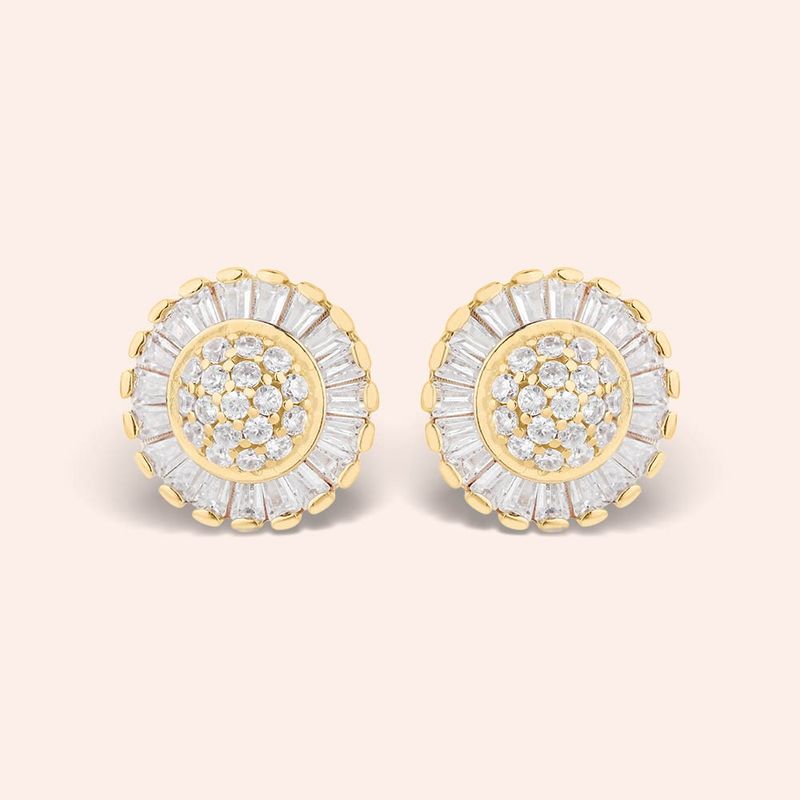 Brinco Ouro 18k Zircônia Pizza 112269