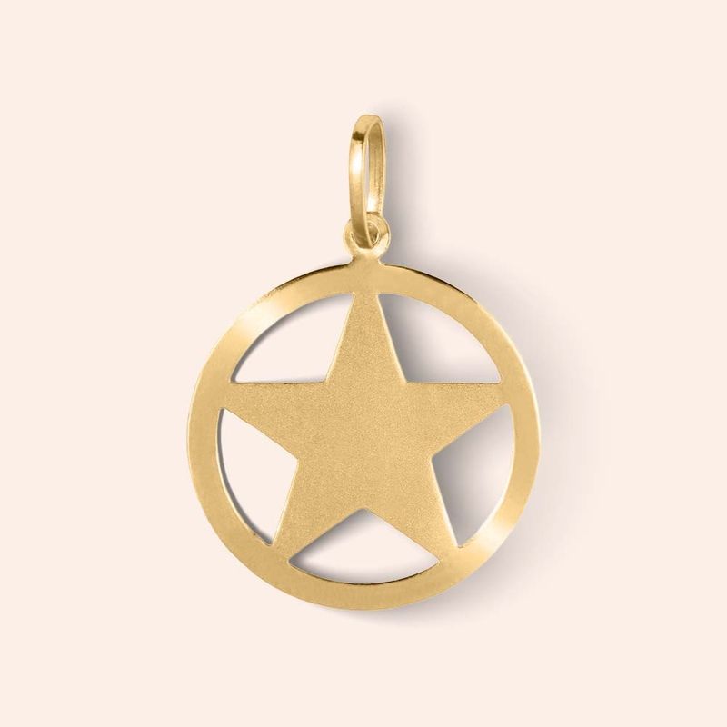 Pingente Ouro 18k Estrela São Salomão