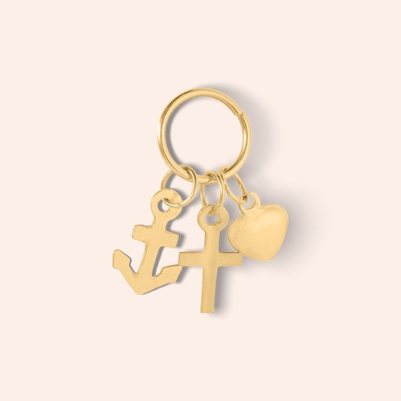 Pingente Ouro 18k Fé, Esperança e Caridade 503204