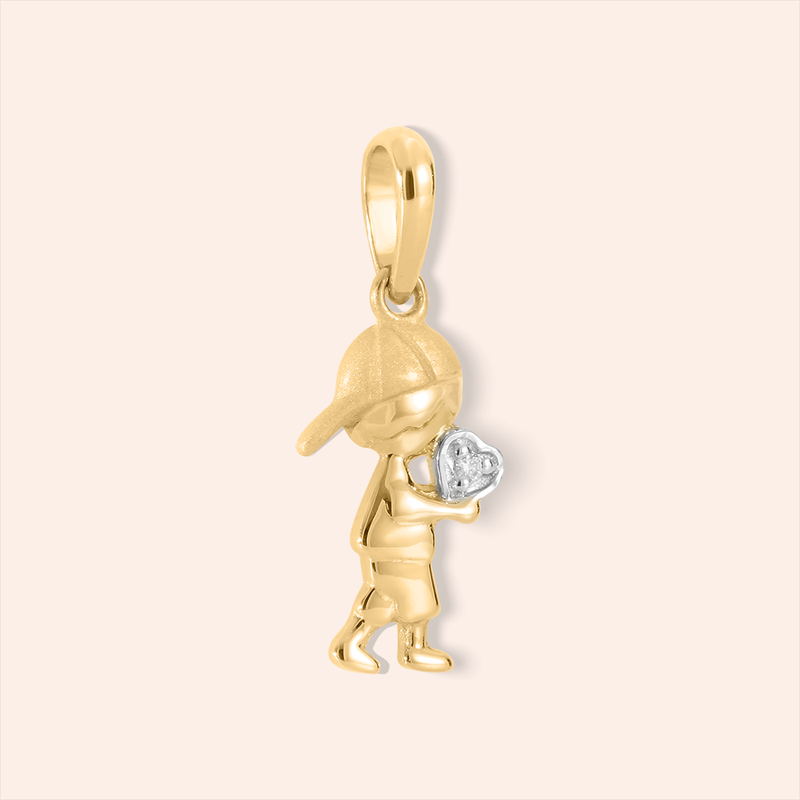 Pingente Ouro 18K Menino Diamante 0,5 Ponto 513096