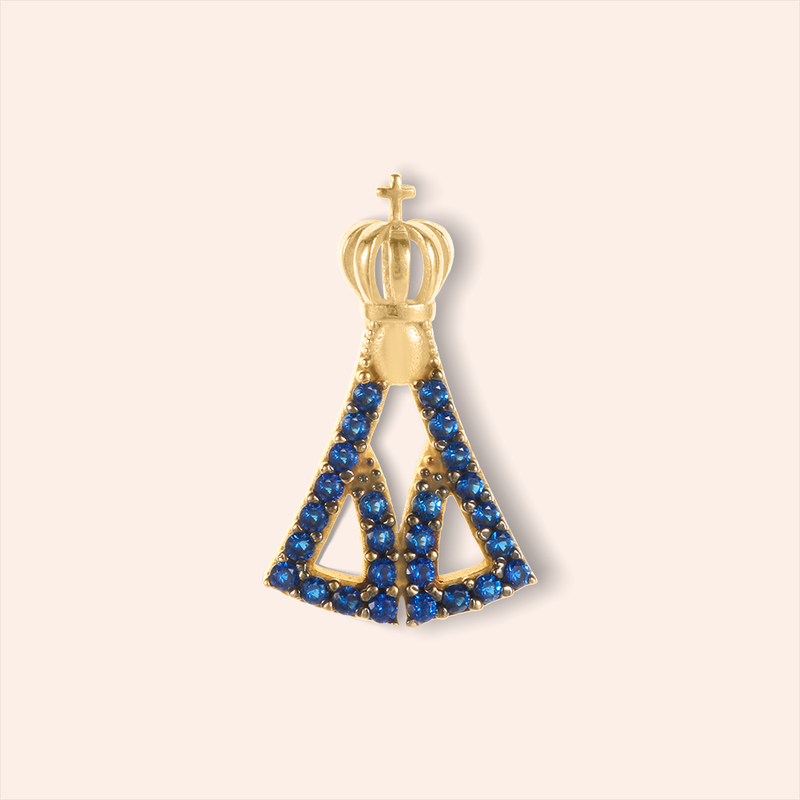 Pingente Ouro 18K Nossa Senhora Aparecida Zircônia 513202