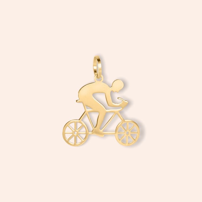 Pingente Ouro 18k Ciclista 514420