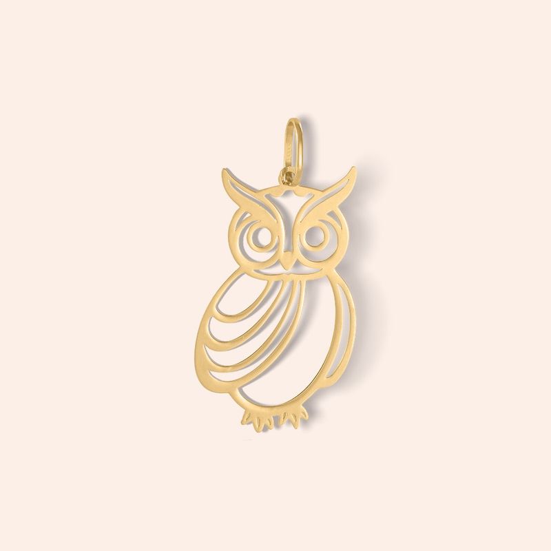 Pingente Ouro 18k Coruja 514641