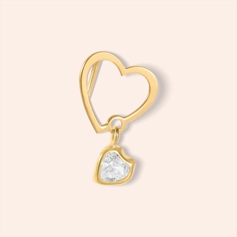 Pingente Ouro 18K Coração Zircônia 515220