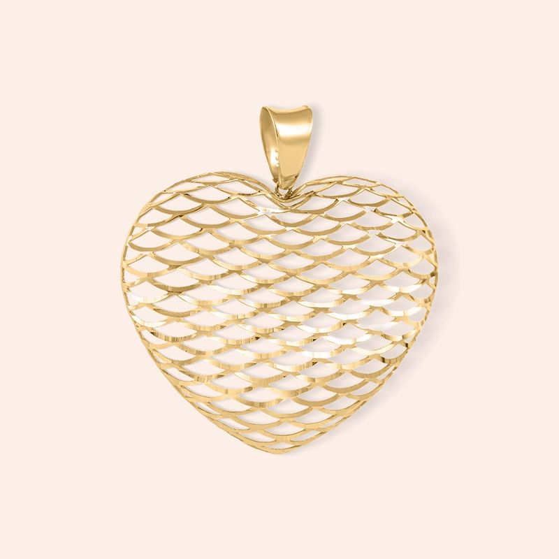Pingente Ouro 18k Coração Vazado 515248