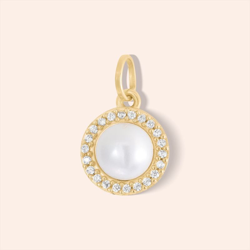 Pingente Ouro 18k Pérola Zircônia 515661