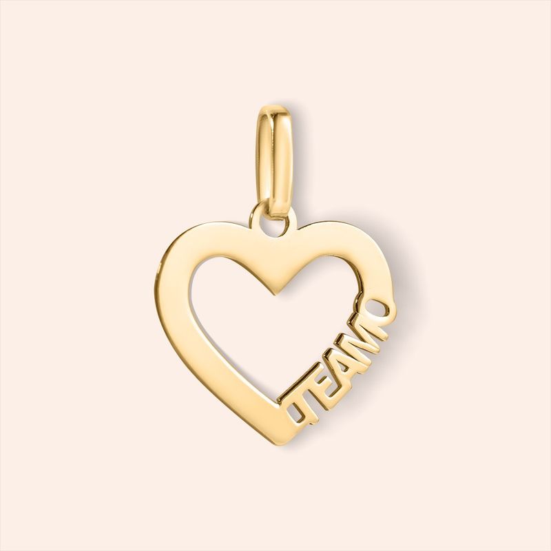 Pingente Ouro 18k Coração Te Amo 516258