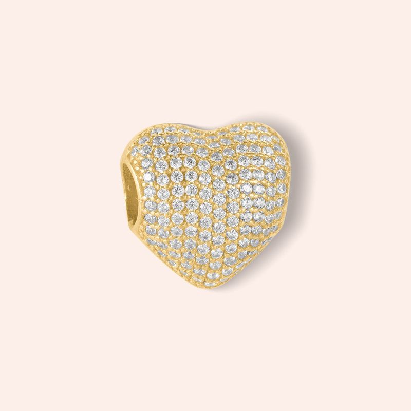 Pingente Ouro 18k Coração Zircônia 516326