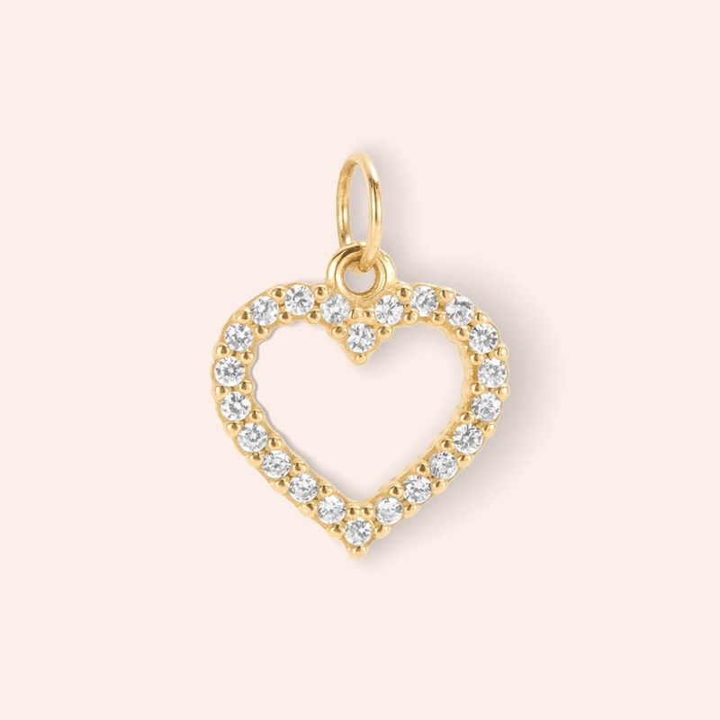 Pingente Ouro 18k Coração Zircônia 516477