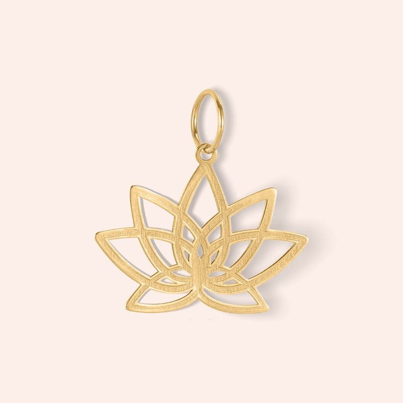 Pingente Ouro 18k Flor de Lotus 516481