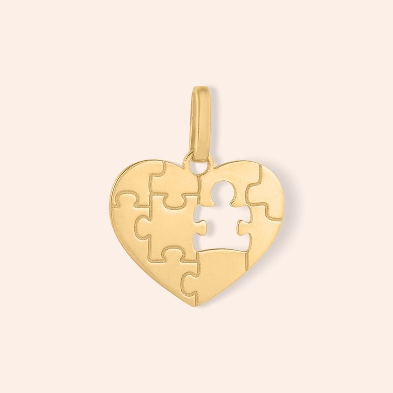 Pingente Ouro 18k Coração Autismo 516629