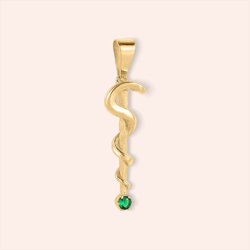 Pingente Ouro 18k Medicina Zircônia 517045
