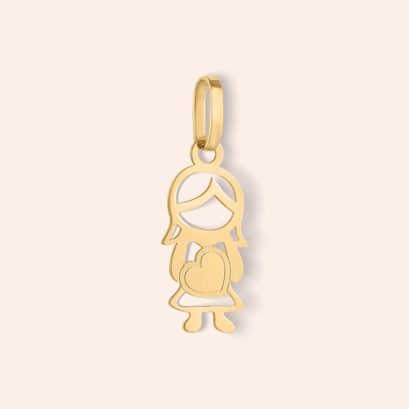 Pingente Ouro 18k Menina 517172