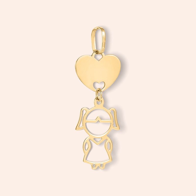 Pingente Ouro 18k Menina 517480