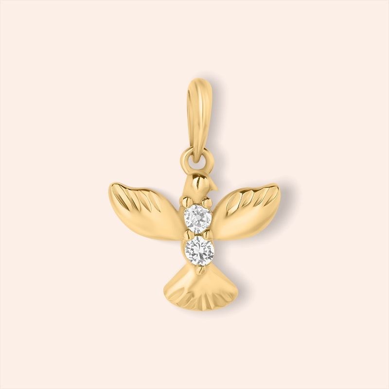 Pingente Ouro 18k Espírito Santo Zircônia 517794