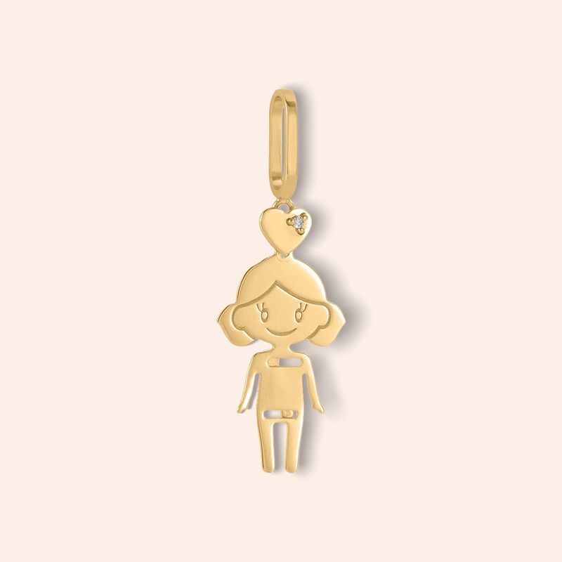 Pingente Ouro 18k Menina Troca Roupa 516674/2600188/189