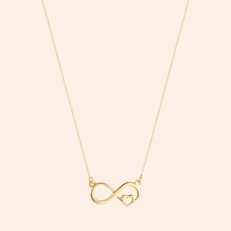 Gargantilha Ouro 18K Coração Infinito 40cm 603712