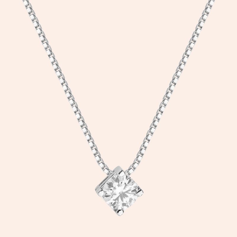 Gargantilha Ouro 18k Ponto de Luz Moissanite 40 Pontos 517930/201805