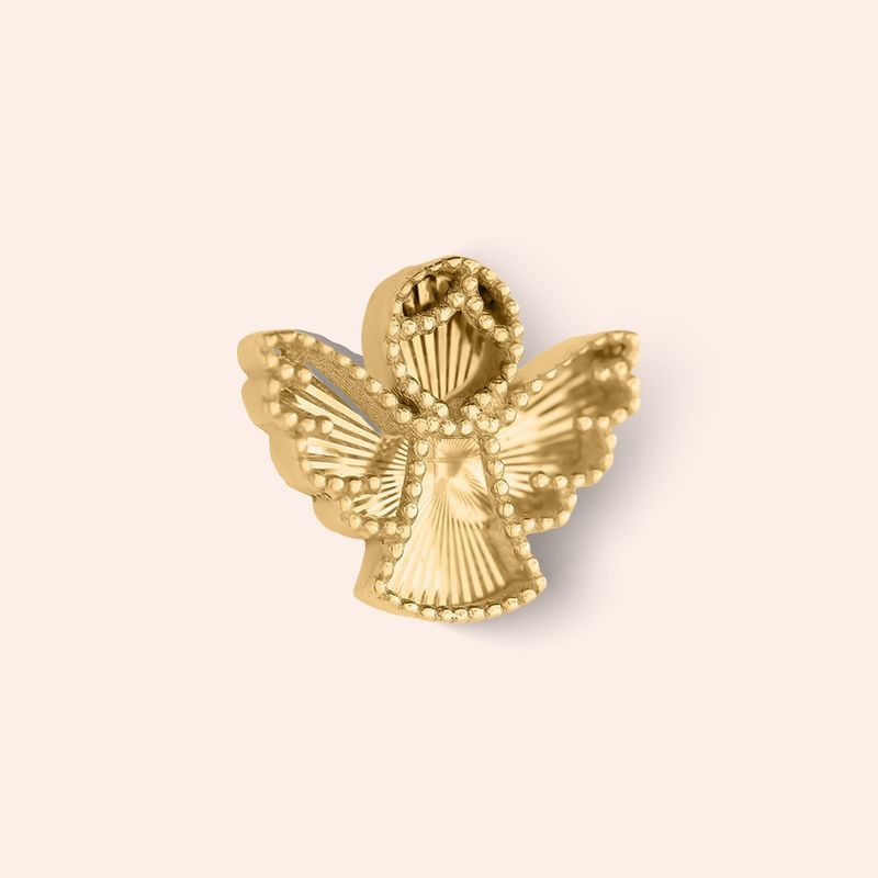 Pingente Ouro 18k Anjo Diamantado 517958