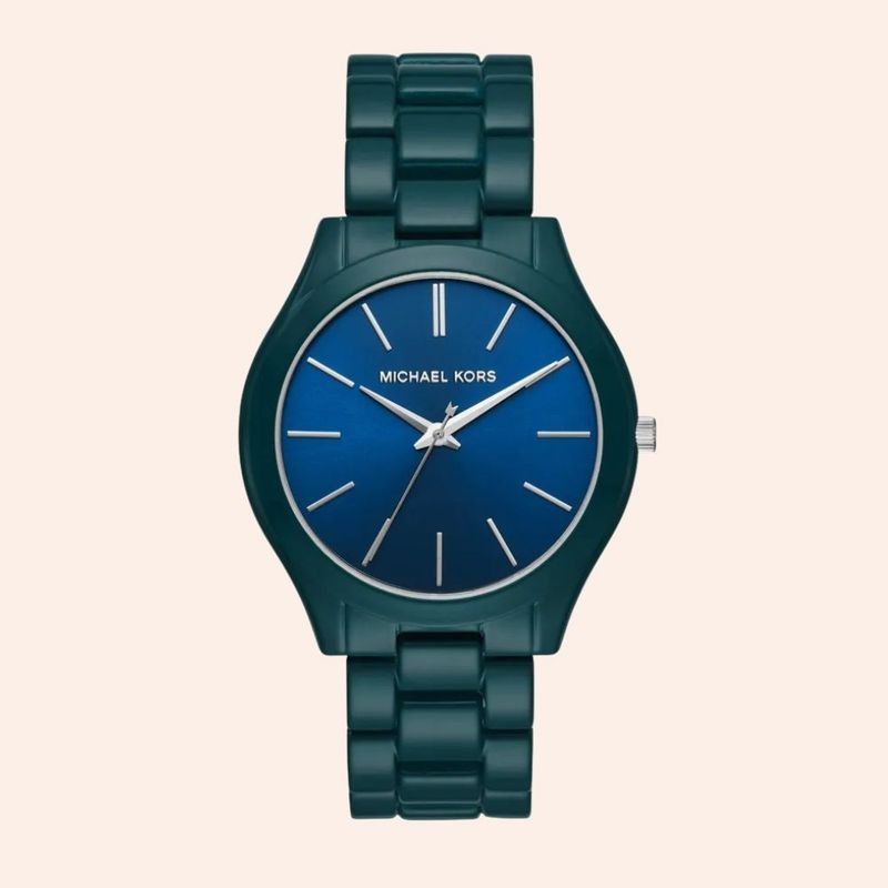 Relógio Michael Kors Feminino Slim Runway Azul  MK4416/1VN