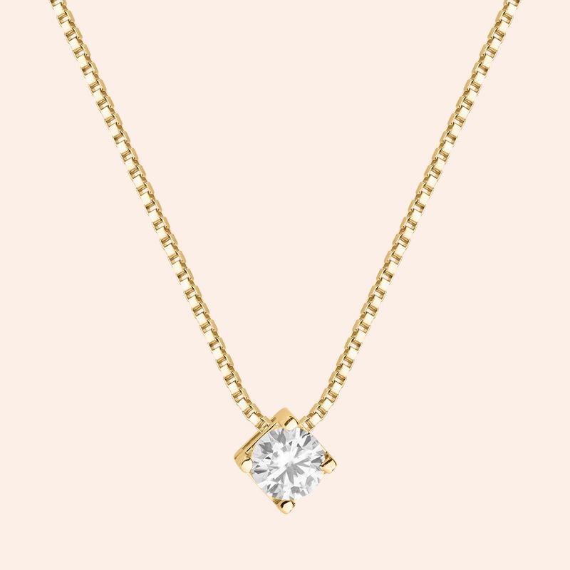 Gargantilha Ouro 18k Ponto de Luz Moissanite 20 Pts 517886/200688