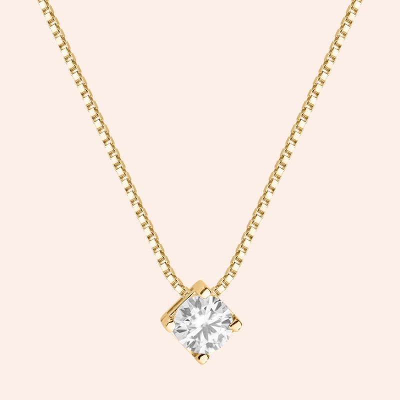 Gargantilha Ouro 18k Ponto de Luz Moissanite 40 Pontos 517888/200688