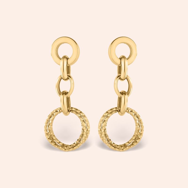 Brinco Ouro 18k Oval Vazado 110665