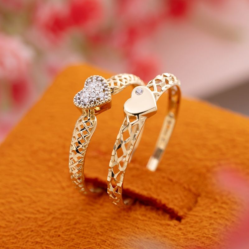 Anel Ouro 18k Coração Vazado 313720