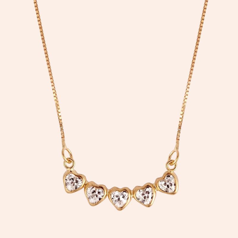 Gargantilha Ouro 18k Coração 45cm 603232