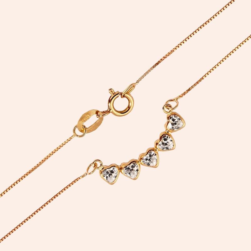 Gargantilha Ouro 18k Coração 45cm 603232