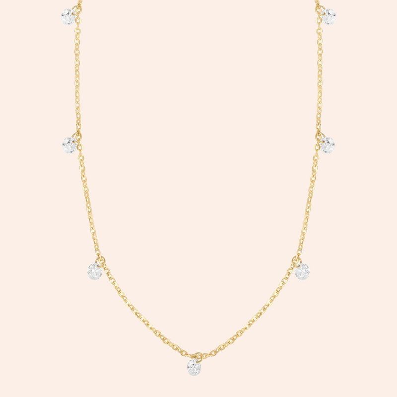 Gargantilha Ouro 18k Zircônia 60cm 604248