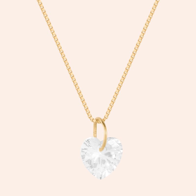 Gargantilha Ouro 18k Coração Zircônia 604913