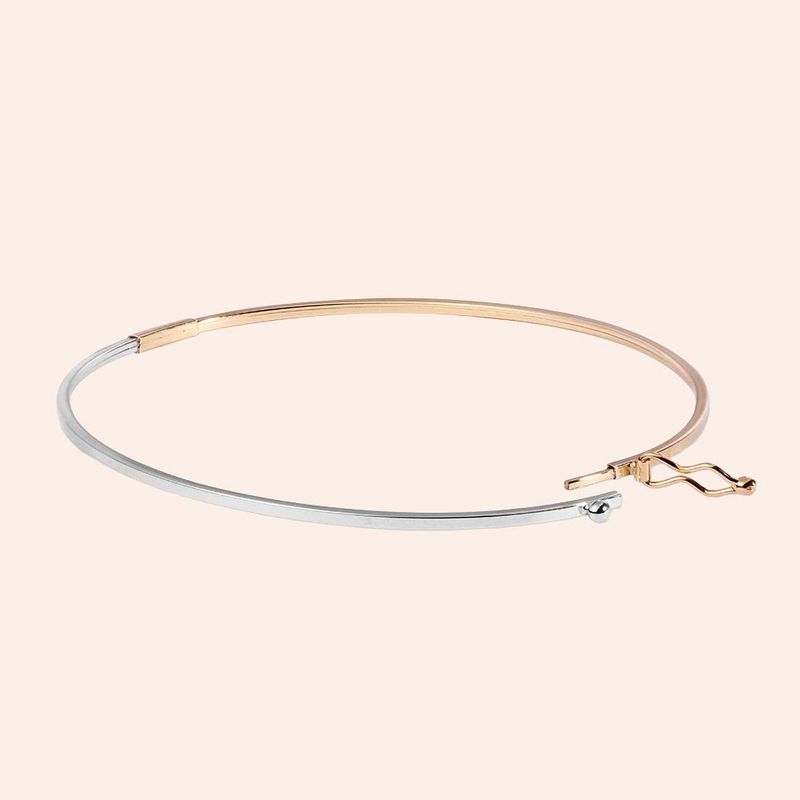 Bracelete Ouro 18K Oval Bicolor 1000232