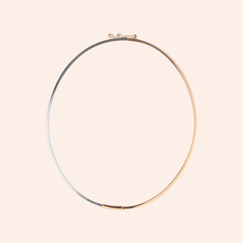 Bracelete Ouro 18K Oval Bicolor 1000232