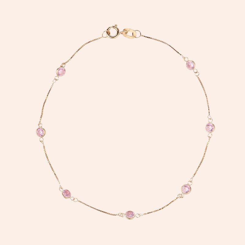 Pulseira Ouro 18K Veneziana Zircônia 1800735