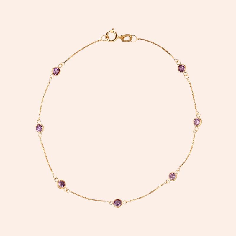 Pulseira Ouro 18K Veneziana Zircônia 1800735