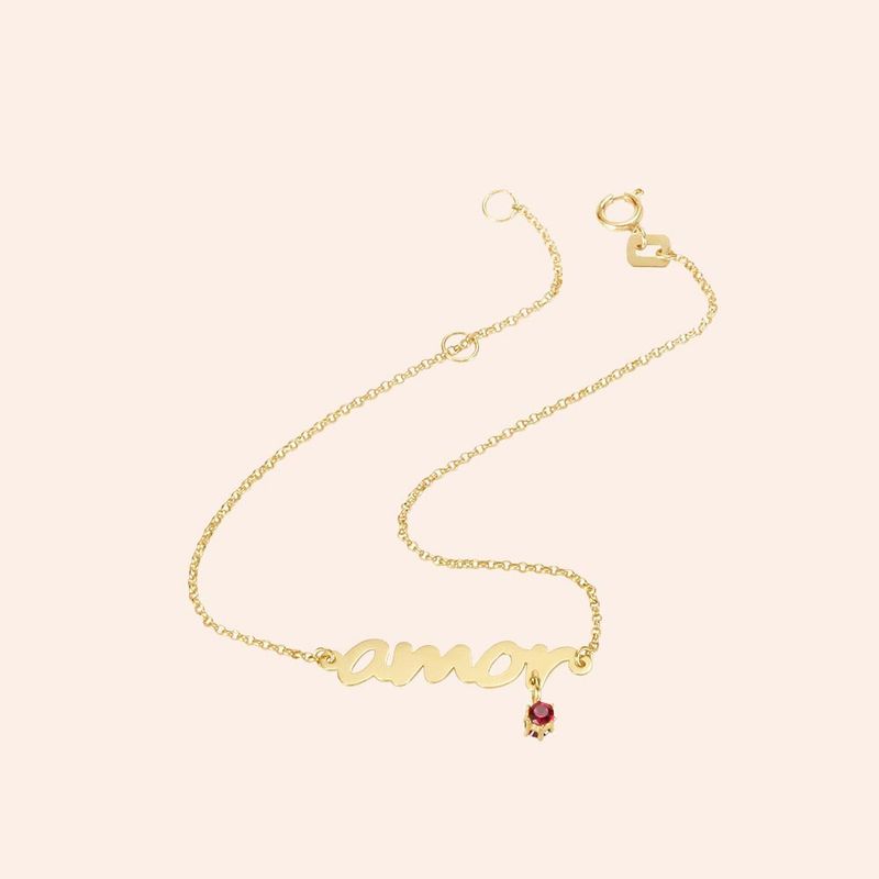 Pulseira Ouro 18k Amor Zircônia 1803120
