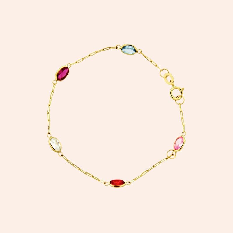 Pulseira Ouro 18K Infantil Zircônia 1900043