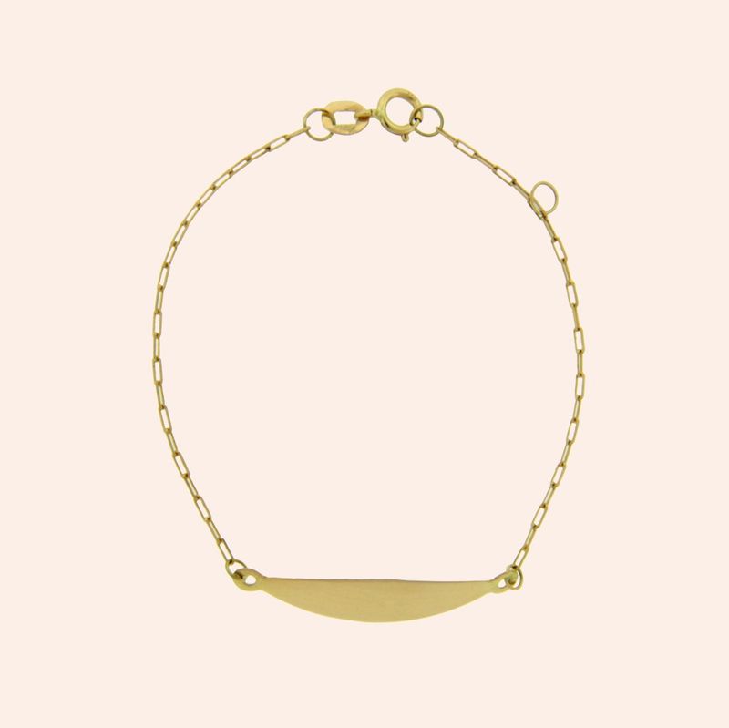 Pulseira Ouro 18K Infantil Elos Chapa 1900047